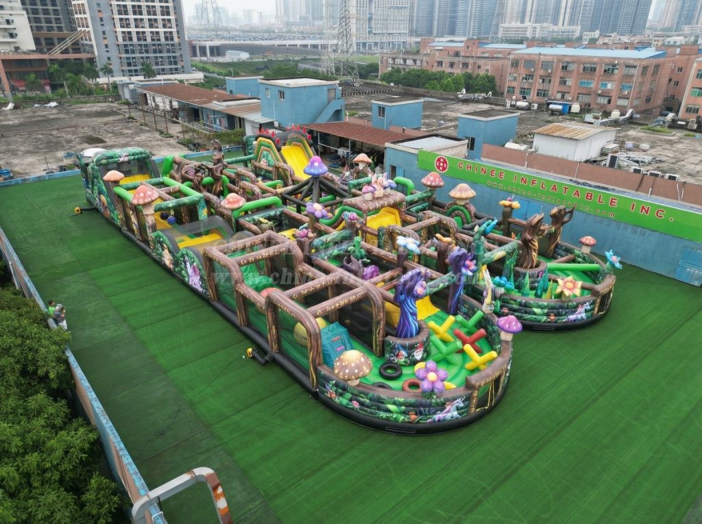 CR2-70 Magic Forest Theme Challenging Run Giant Inflatable Obstacle Courses