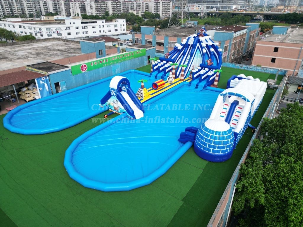 Pool2-815 Pirates Theme Inflatable Water Park Complex with Giant Slides & Pools