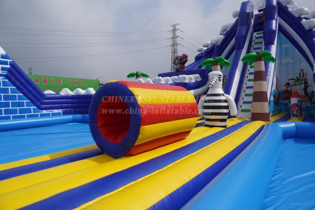 Pool2-815 Pirates Theme Inflatable Water Park Complex with Giant Slides & Pools