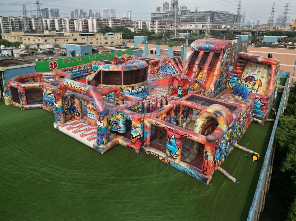 GF3-159 Graffiti Theme Inflatable Park
