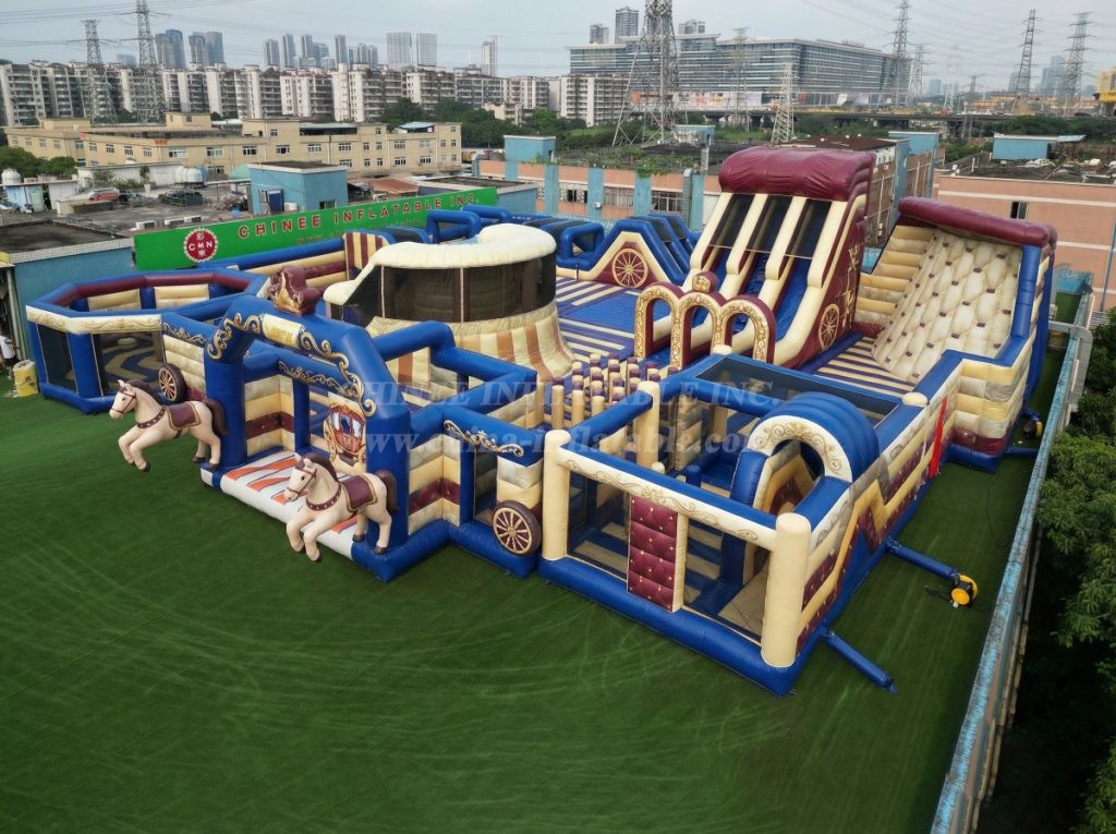 GF3-166 Horse Carriage Theme Inflatable Park