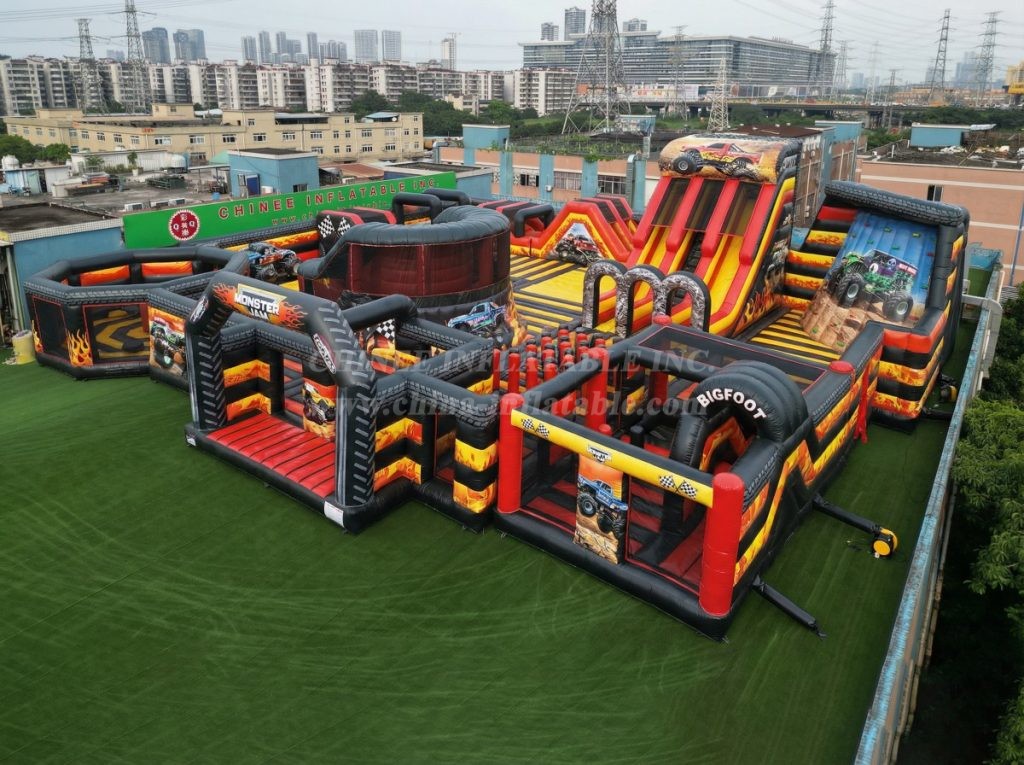 GF3-193 Monster Trucks Theme Inflatable Park