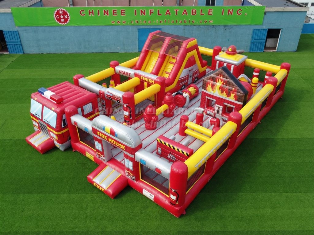 GF3-323 Firetruck Theme Inflatable Park