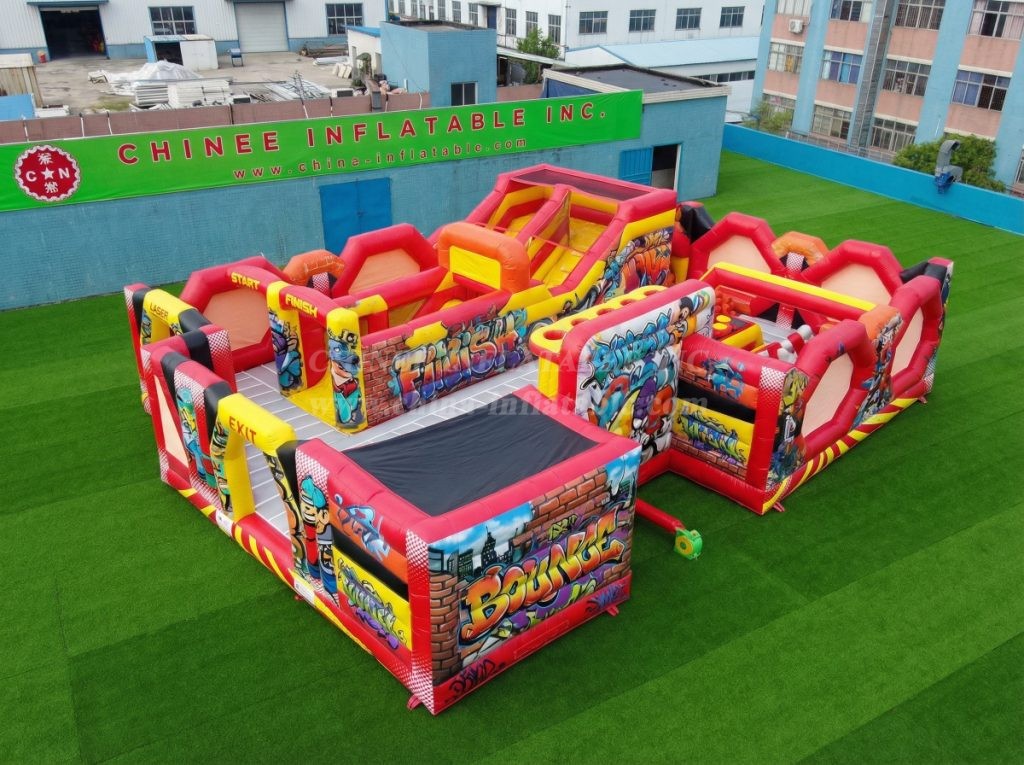 GF3-332 Graffiti Theme Inflatable Park