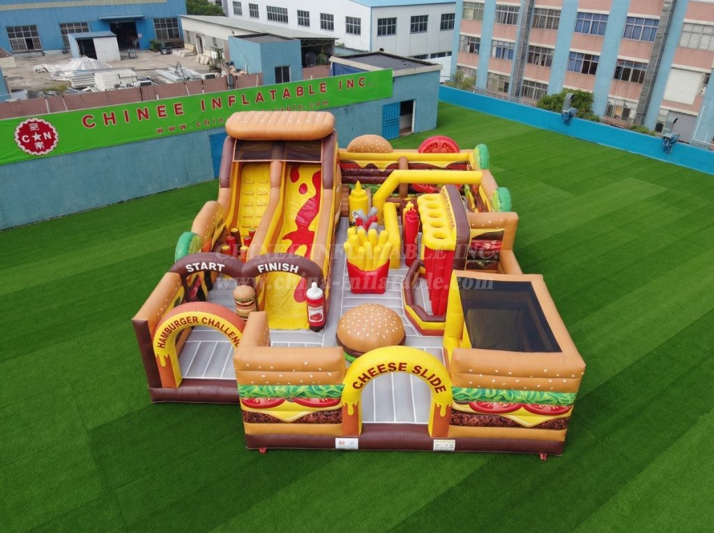 GF3-335 Hamburger Theme Inflatable Park