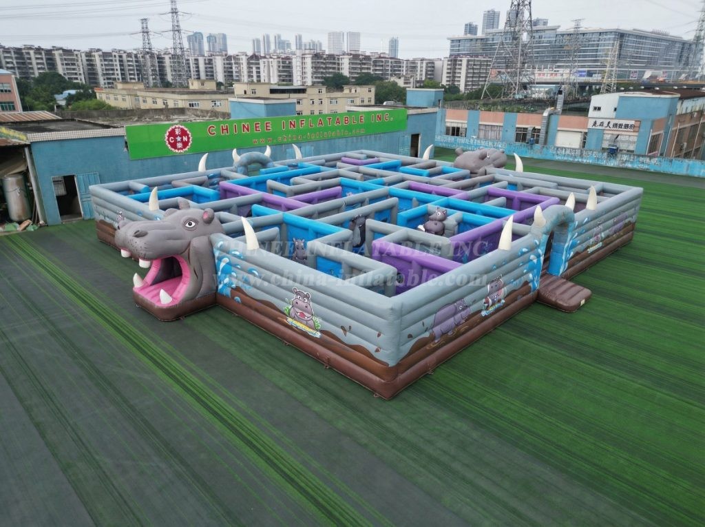 MAZE1-71 Hippo Theme Inflatable Maze