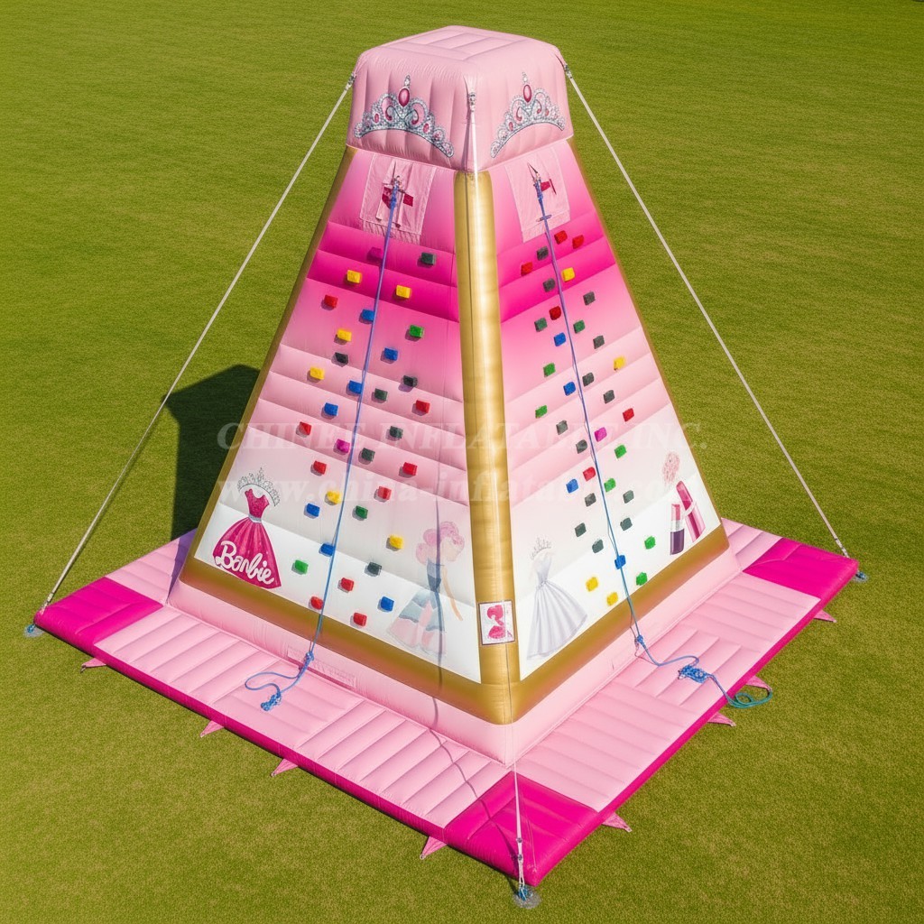 T11-4137 Barbie Theme Inflatable Climbing Wall