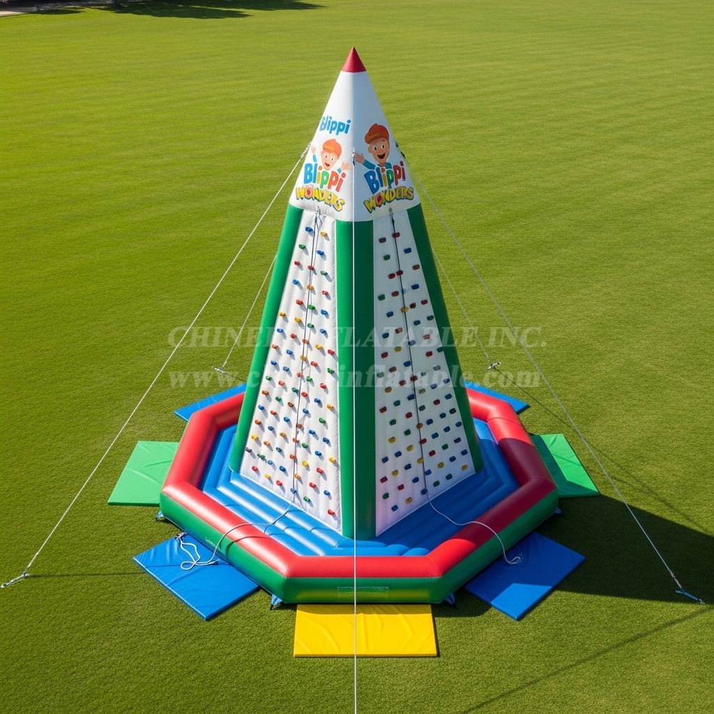 T11-4160 Blippi Wonders Theme Inflatable Climbing Wall