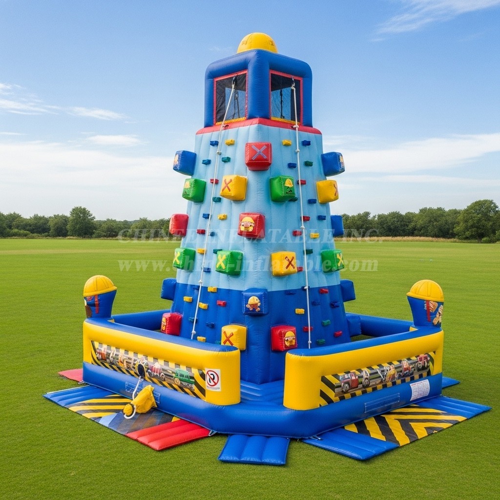 T11-4163 Bob the Builder Theme Inflatable Climbing Wall