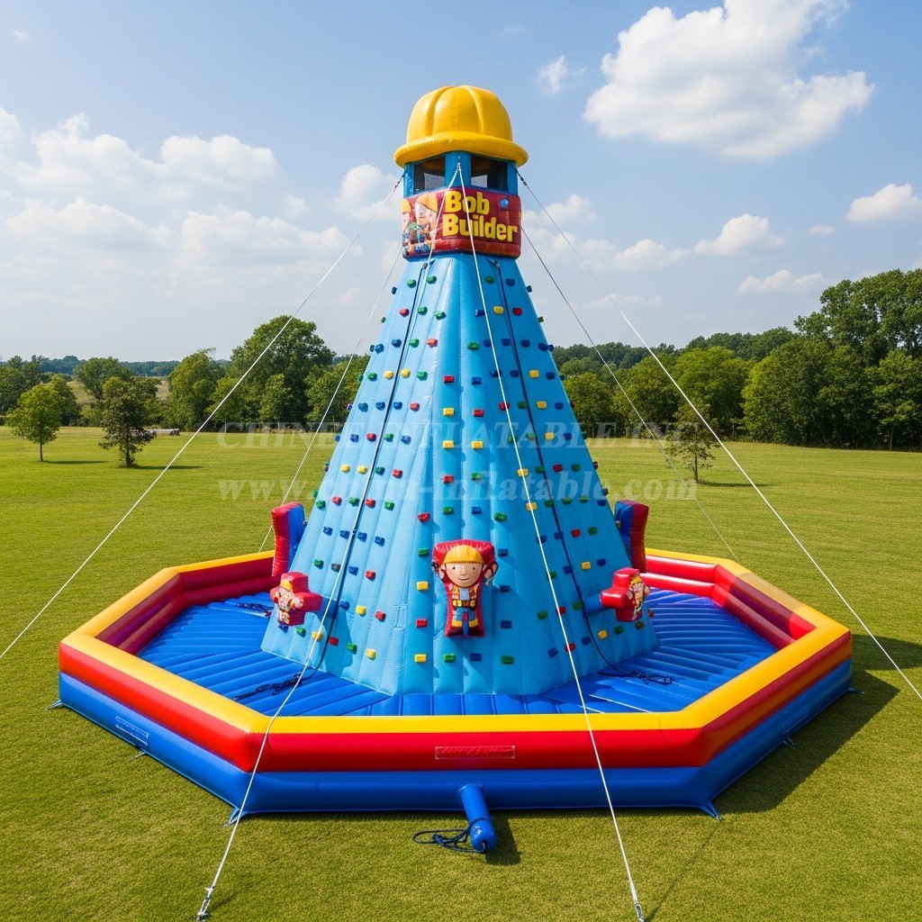 T11-4167 Bob the Builder Theme Inflatable Climbing Wall