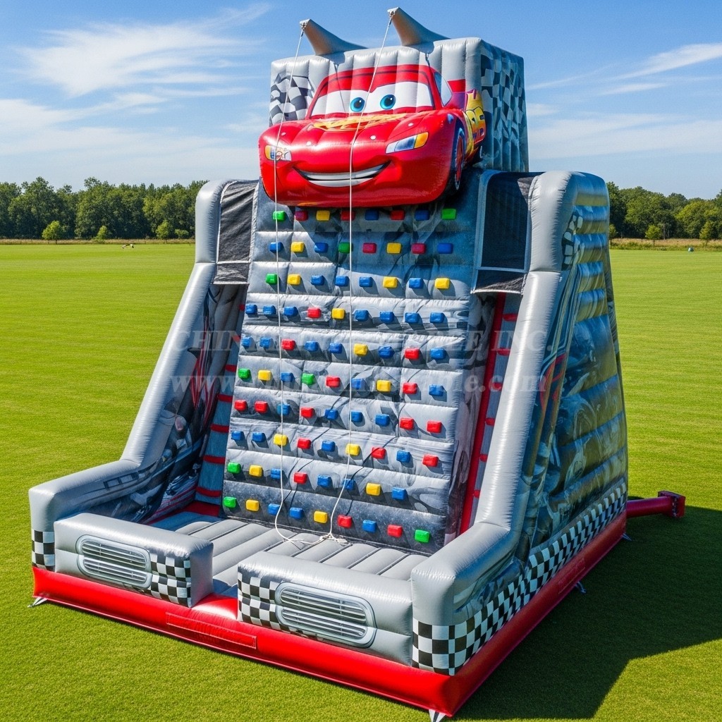 T11-4176 Cars Theme Inflatable Climbing Wall