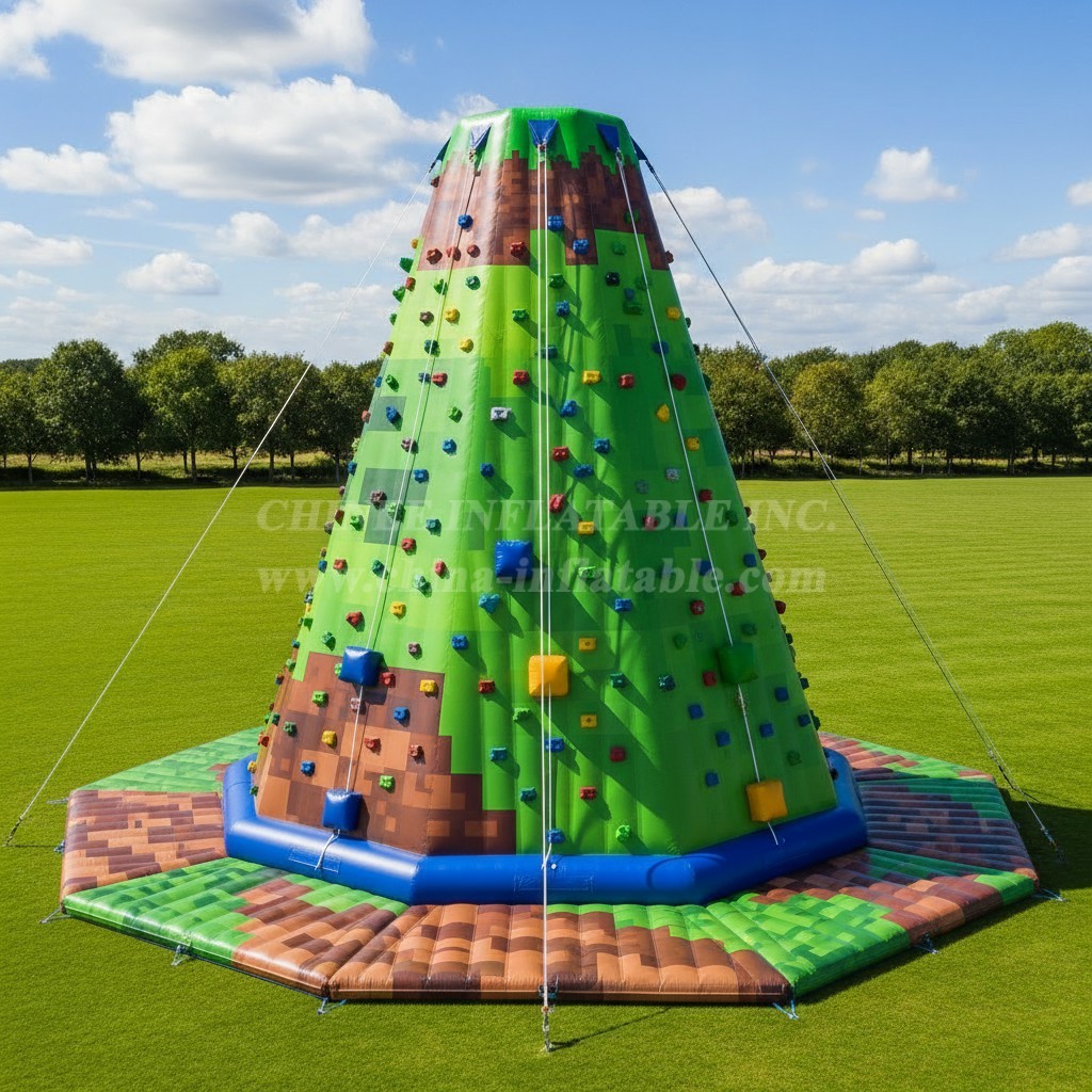 T11-4270 Minecraft Theme Inflatable Climbing Wall