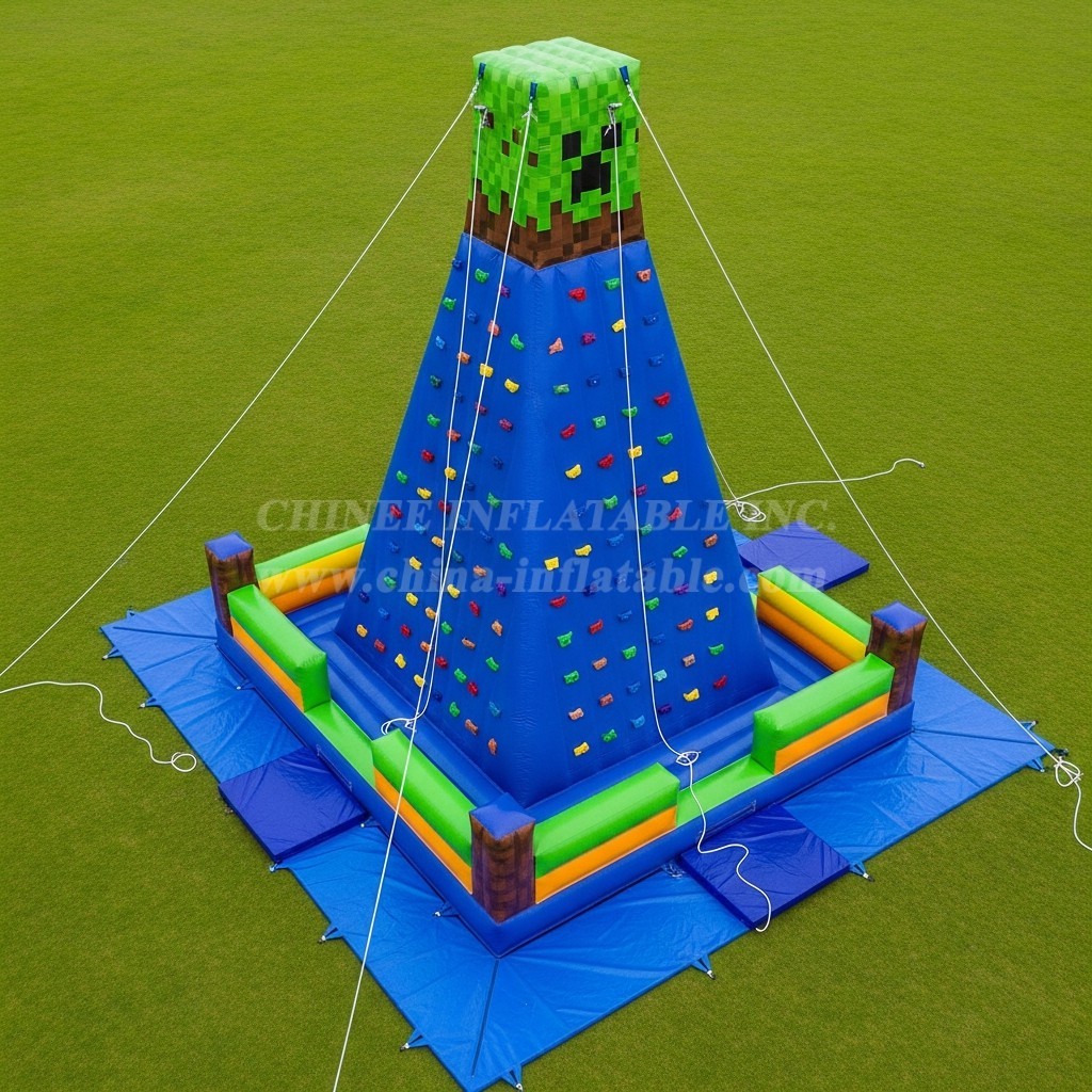 T11-4271 Minecraft Theme Inflatable Climbing Wall