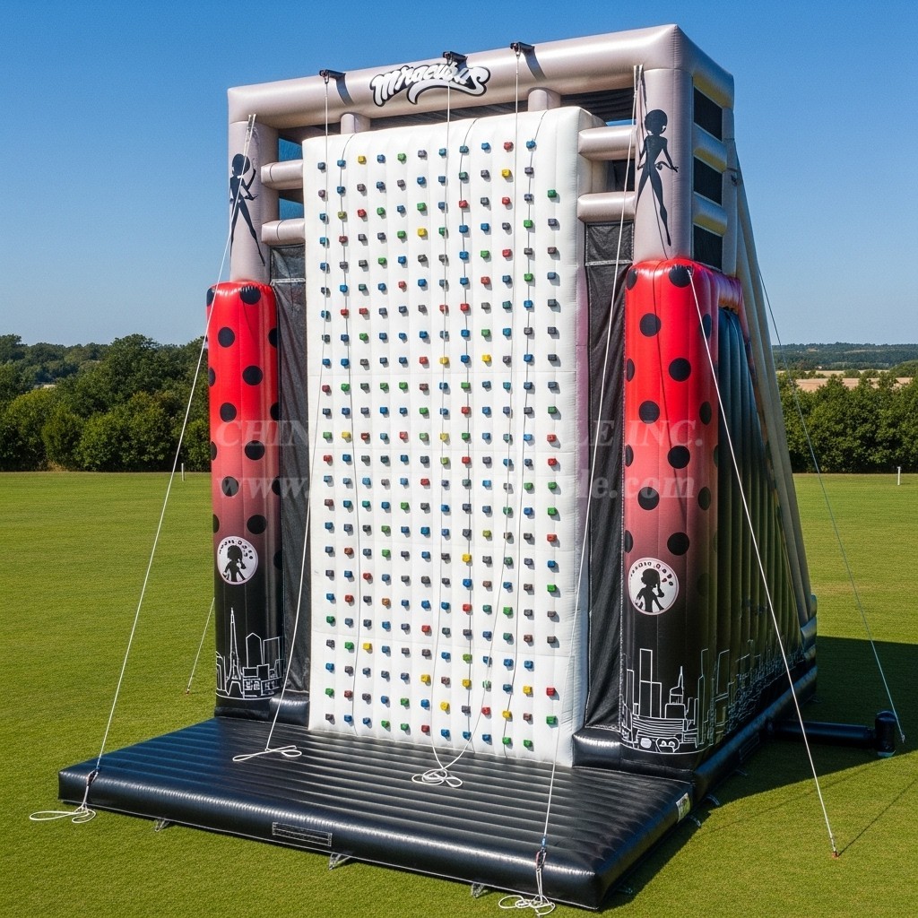 T11-4279 Miraculous Ladybug Theme Inflatable Climbing Wall