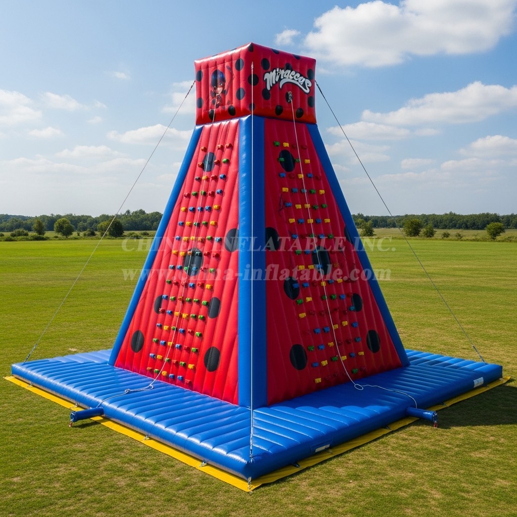 T11-4282 Miraculous Ladybug Theme Inflatable Climbing Wall