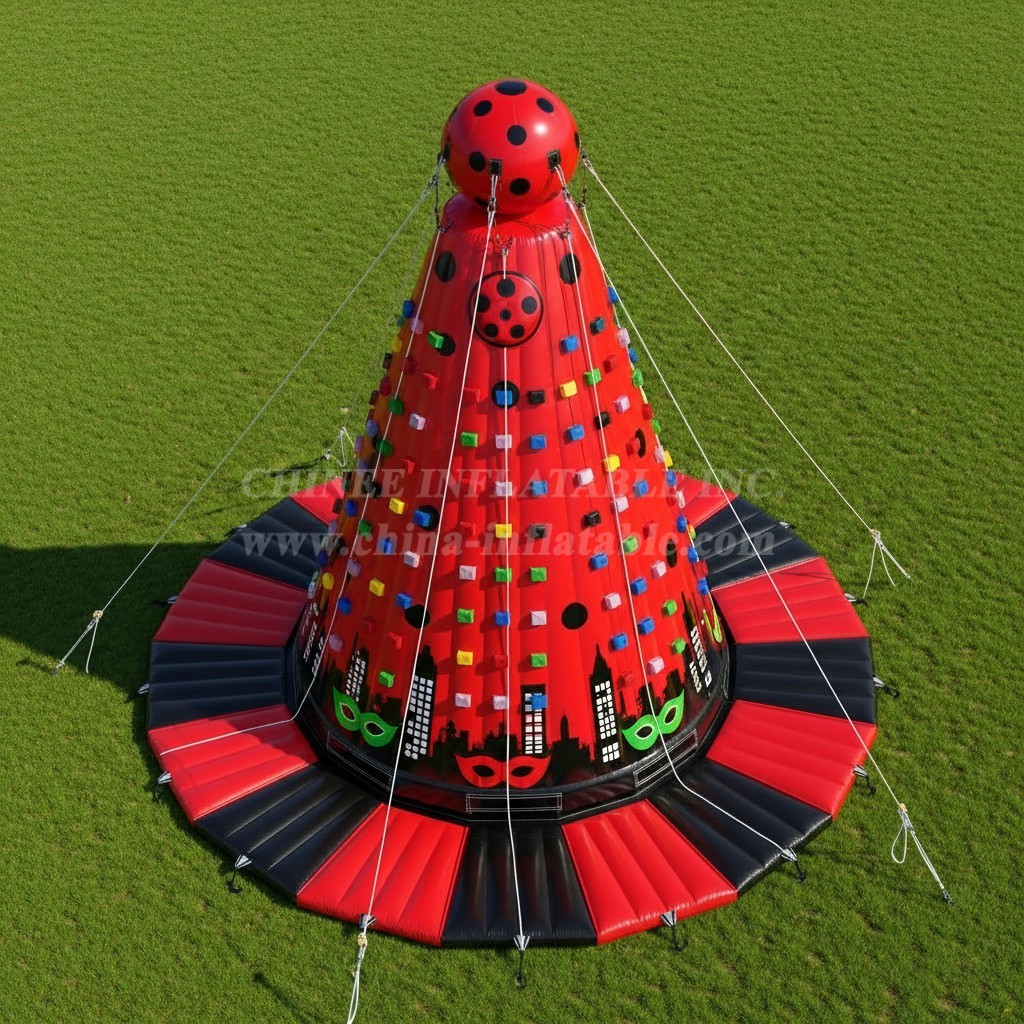 T11-4285 Miraculous Ladybug Theme Inflatable Climbing Wall