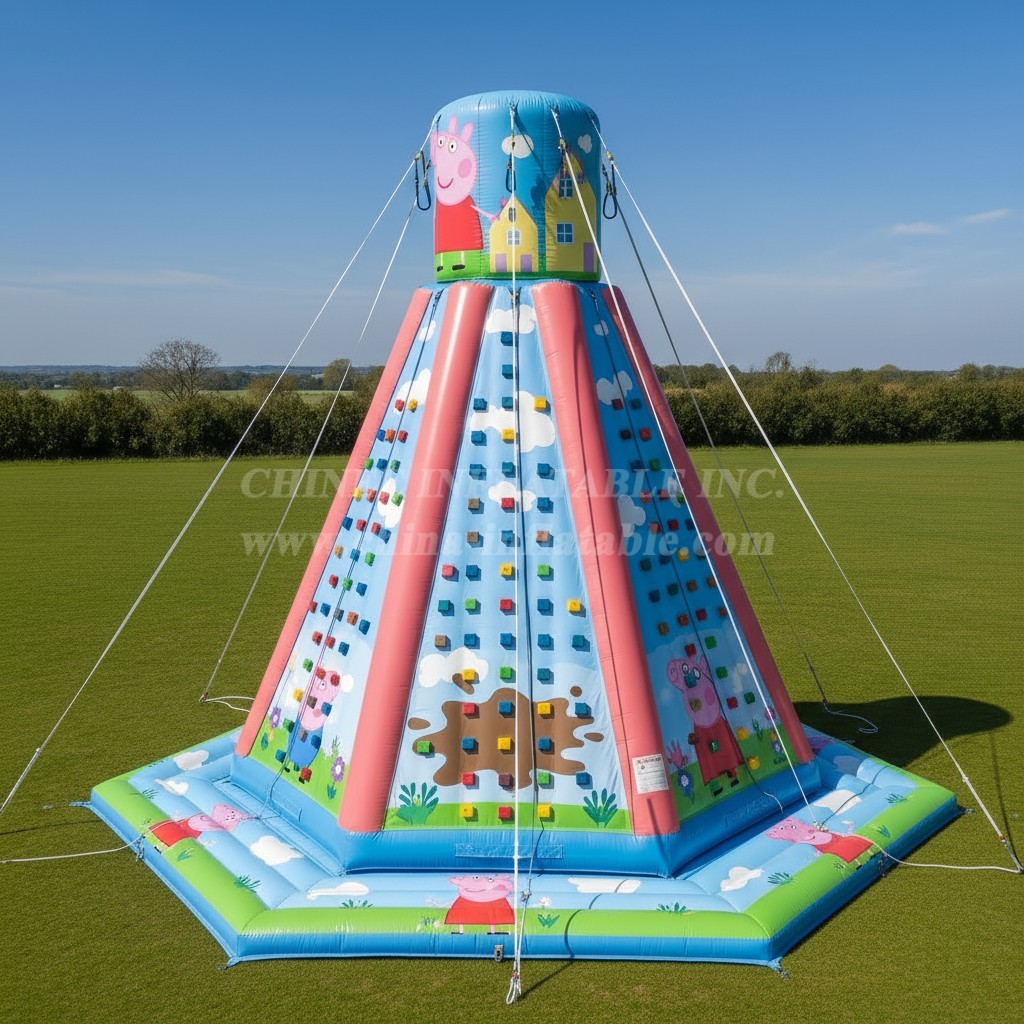 T11-4320 Peppa Pig Theme Inflatable Climbing Wall