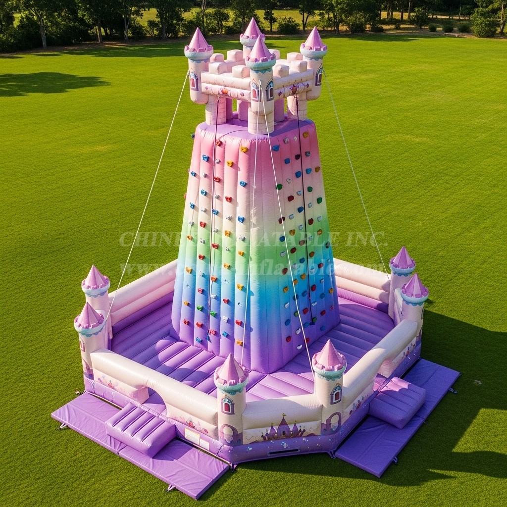 T11-4345 Princess Parties Theme Inflatable Climbing Wall