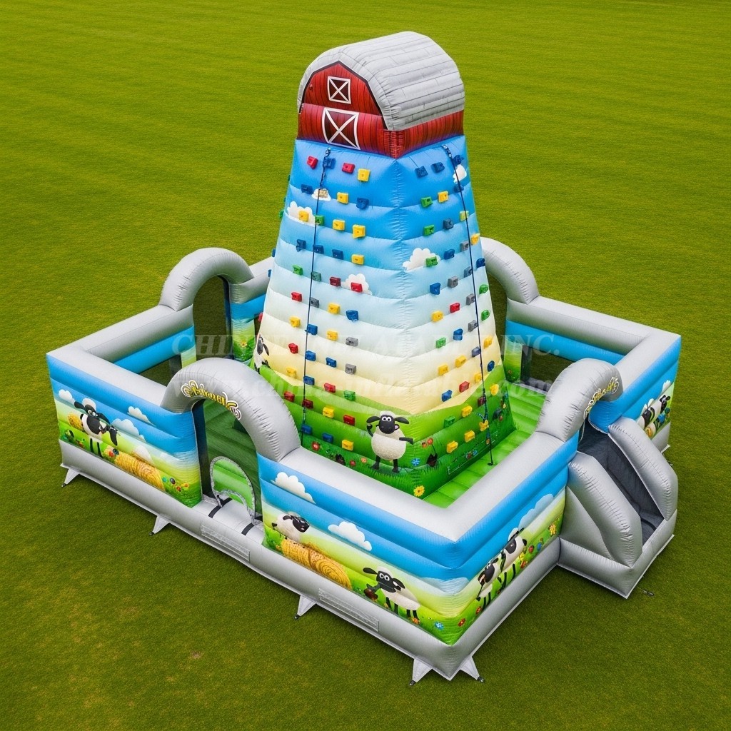 T11-4359 Shaun the Sheep Theme Inflatable Climbing Wall