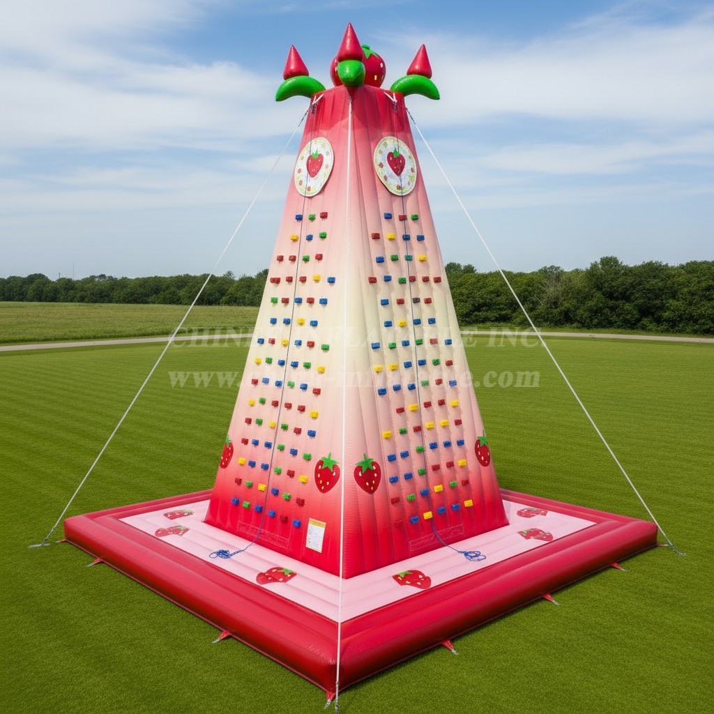 T11-4393 Strawberry Shortcake Theme Inflatable Climbing Wall