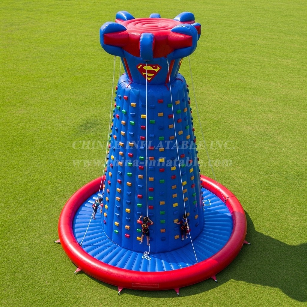 T11-4396 Superhero Theme Inflatable Climbing Wall