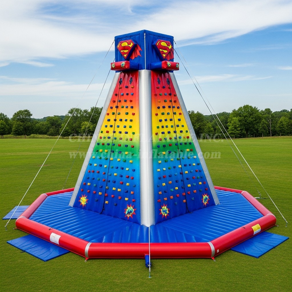 T11-4398 Superhero Theme Inflatable Climbing Wall
