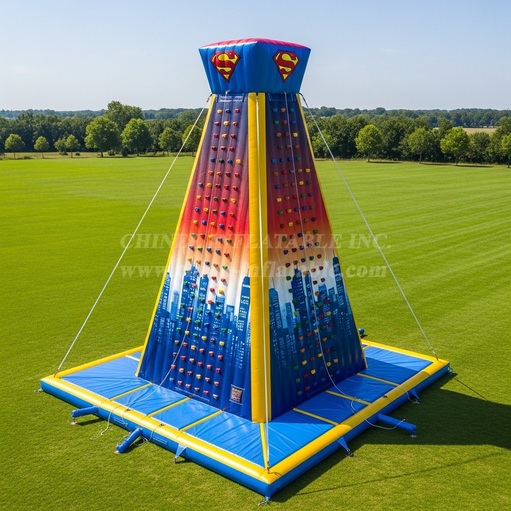 T11-4399 Superhero Theme Inflatable Climbing Wall