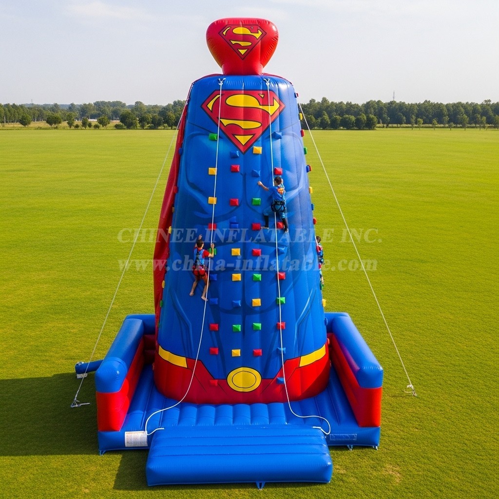 T11-4400 Superman Theme Inflatable Climbing Wall