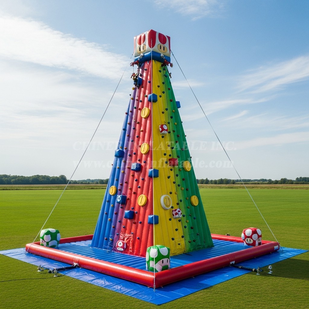 T11-4407 Super Mario Theme Inflatable Climbing Wall