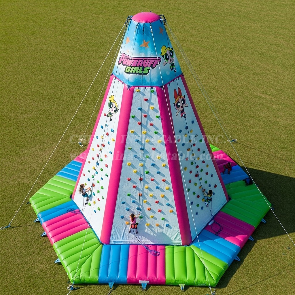 T11-4434 The Powerpuff Girls Theme Inflatable Climbing Wall