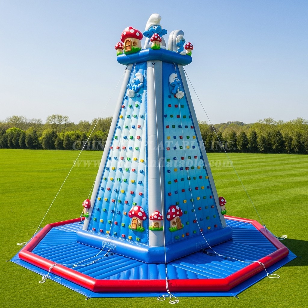 T11-4444 The Smurfs Theme Inflatable Climbing Wall