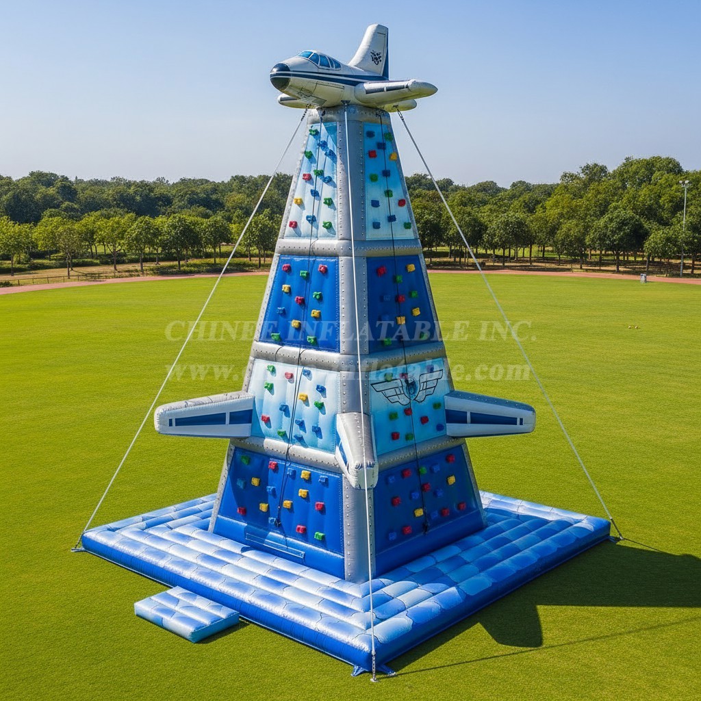 T11-4488 Airplane Theme Inflatable Climbing Wall
