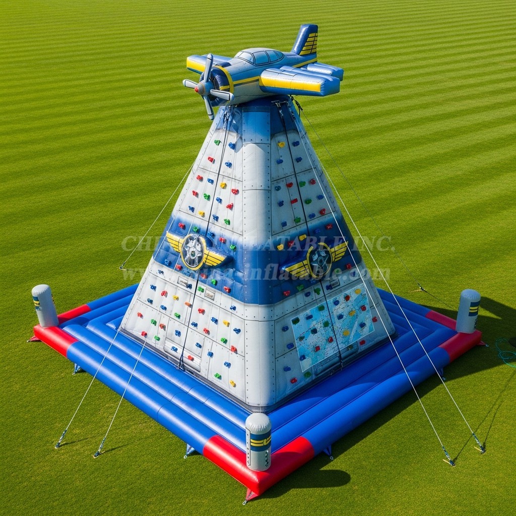 T11-4489 Airplane Theme Inflatable Climbing Wall