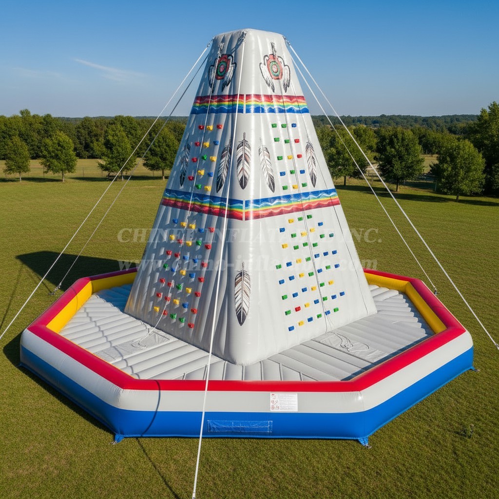 T11-4498 American Indian Theme Inflatable Climbing Wall