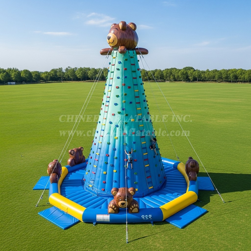 T11-4506 Bear Theme Inflatable Climbing Wall