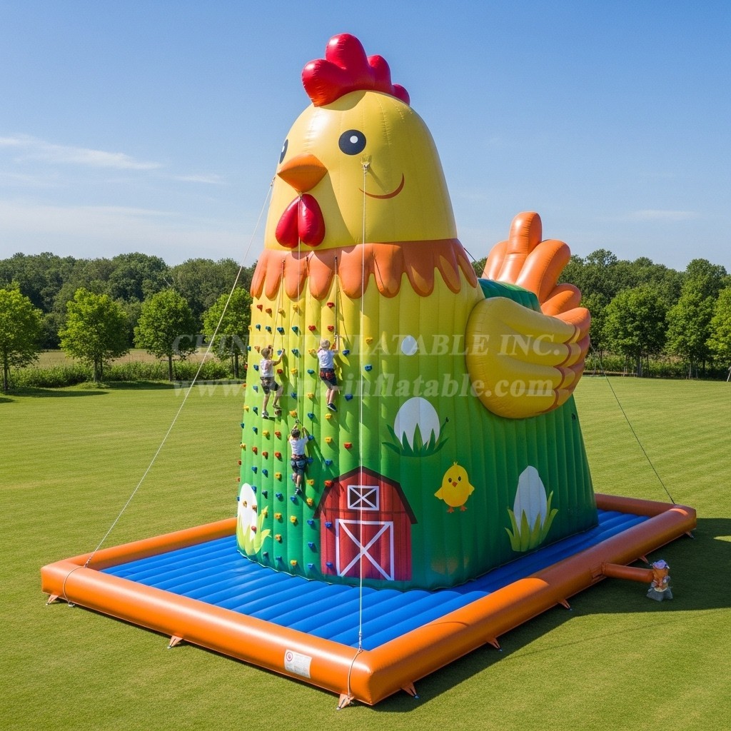 T11-4523 Chicken Theme Inflatable Climbing Wall