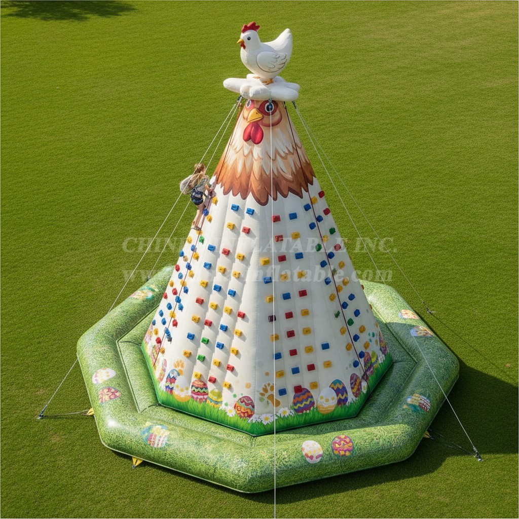 T11-4526 Chicken Theme Inflatable Climbing Wall