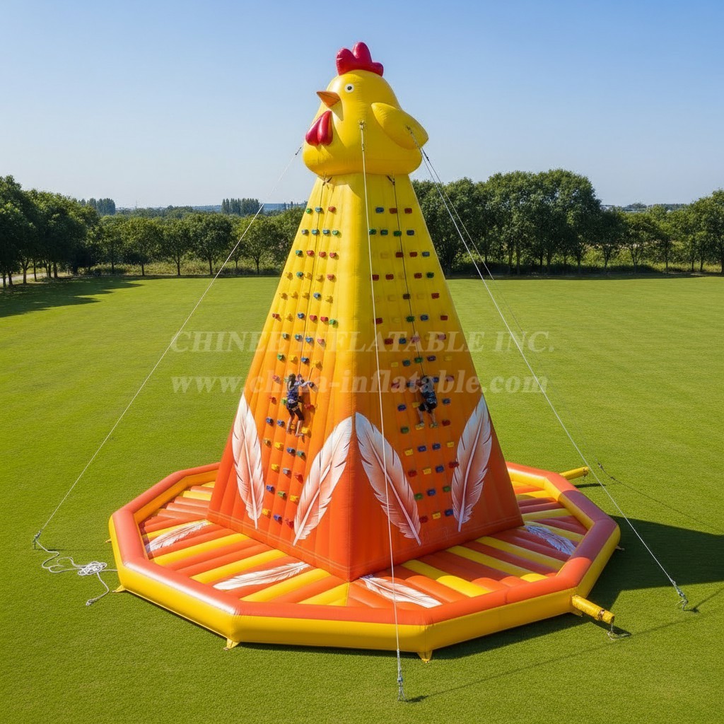 T11-4527 Chicken Theme Inflatable Climbing Wall