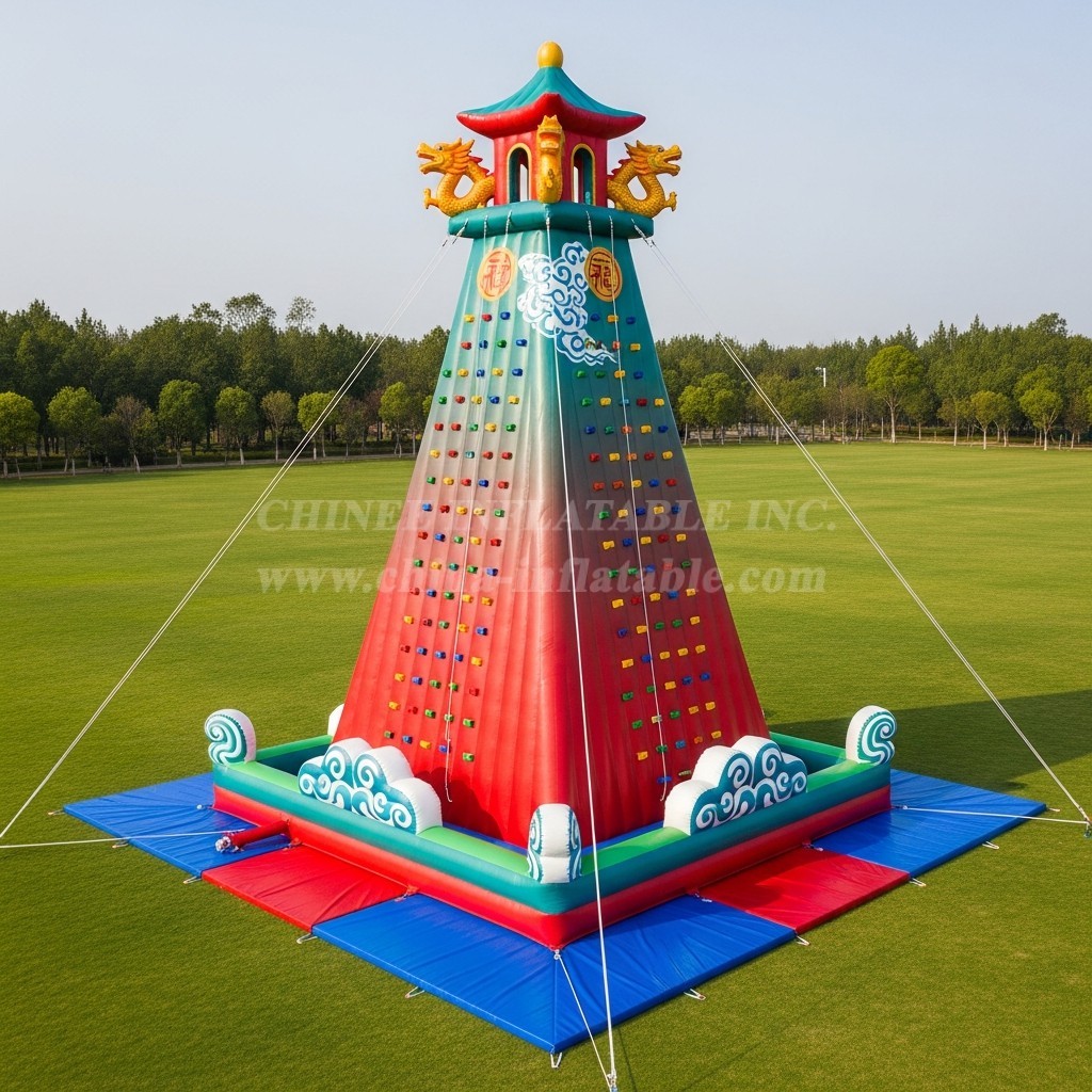 T11-4530 Chinese Style Theme Inflatable Climbing Wall