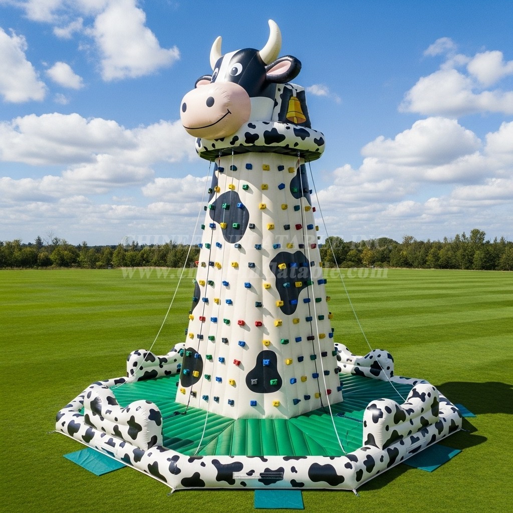 T11-4545 Cow Theme Inflatable Climbing Wall