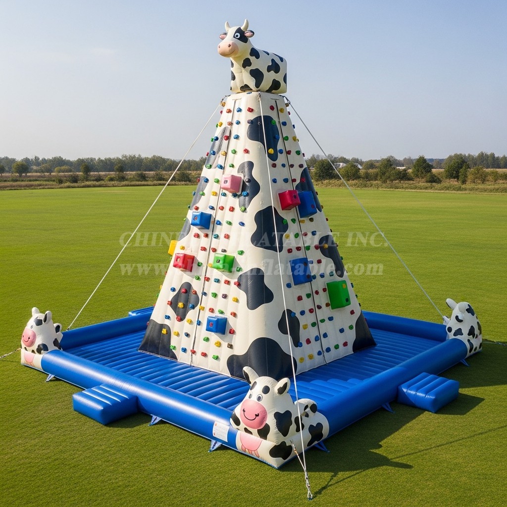 T11-4551 Cow Theme Inflatable Climbing Wall