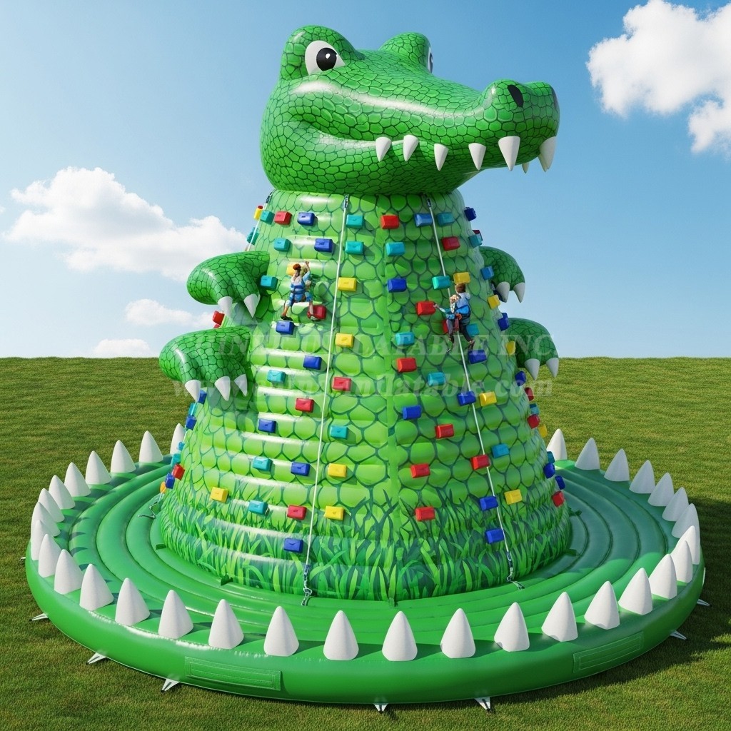 T11-4558 Crocodile Theme Inflatable Climbing Wall