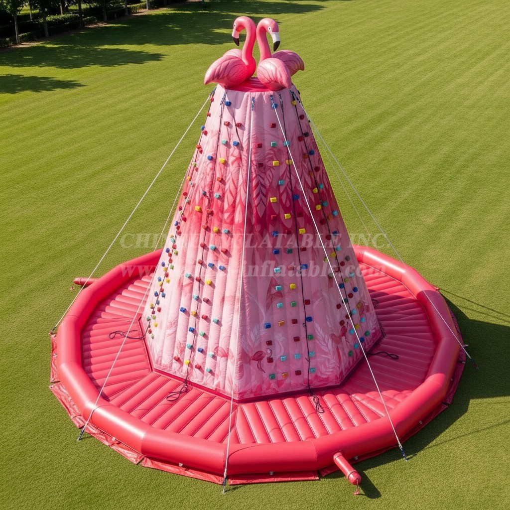 T11-4598 Flamingo Theme Inflatable Climbing Wall