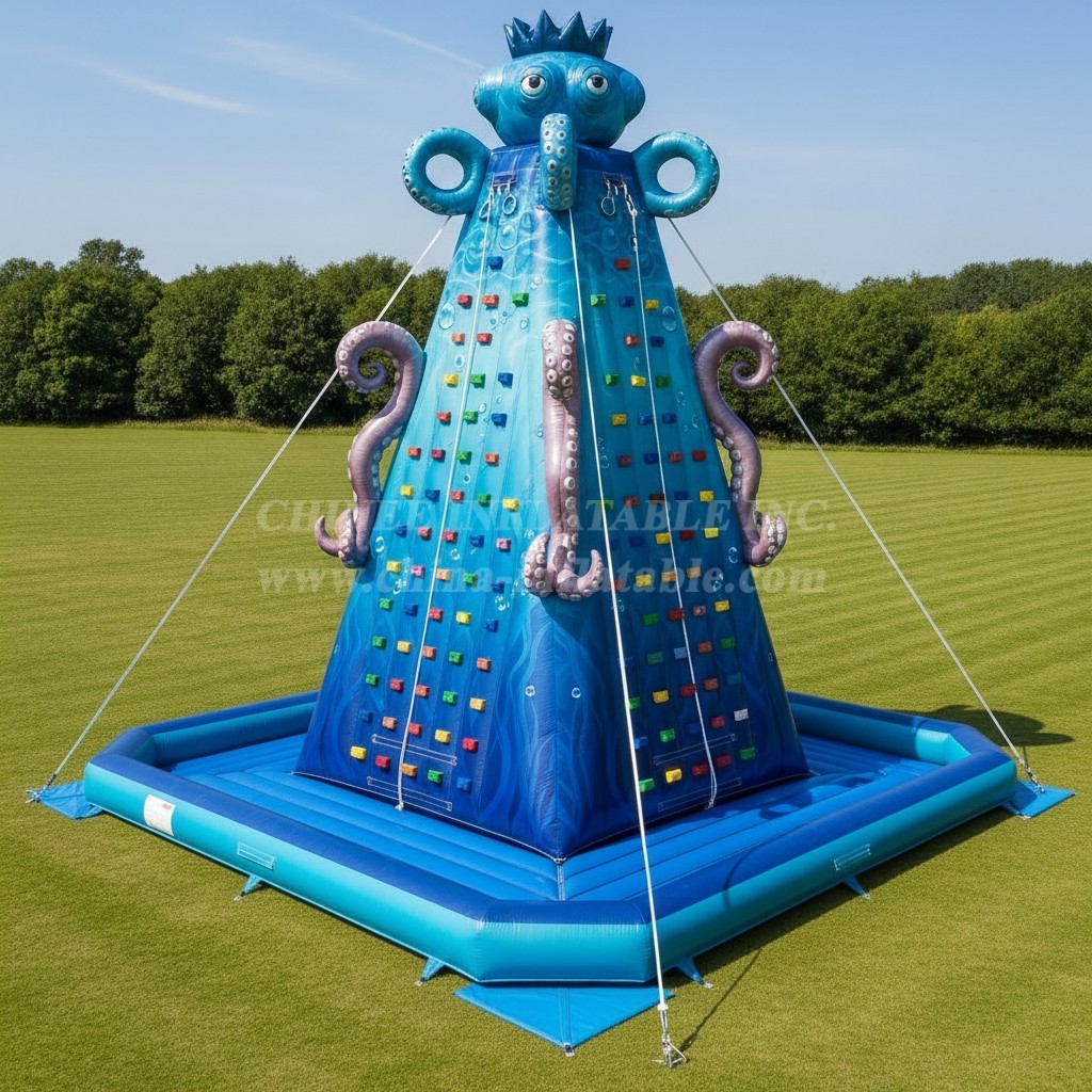 T11-4646 Octopus Theme Inflatable Climbing Wall