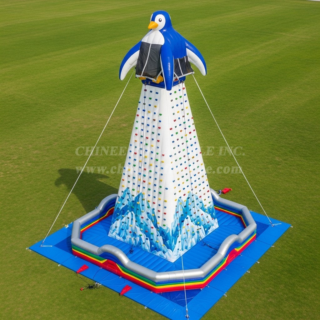 T11-4663 Penguin Theme Inflatable Climbing Wall
