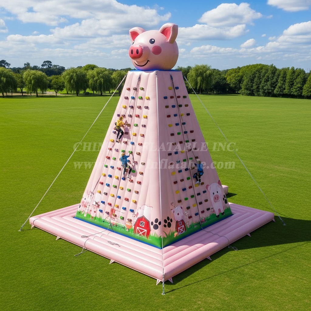 T11-4665 Pig Theme Inflatable Climbing Wall