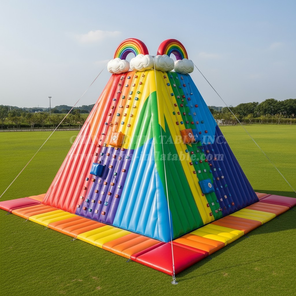 T11-4682 Rainbow Theme Inflatable Climbing Wall