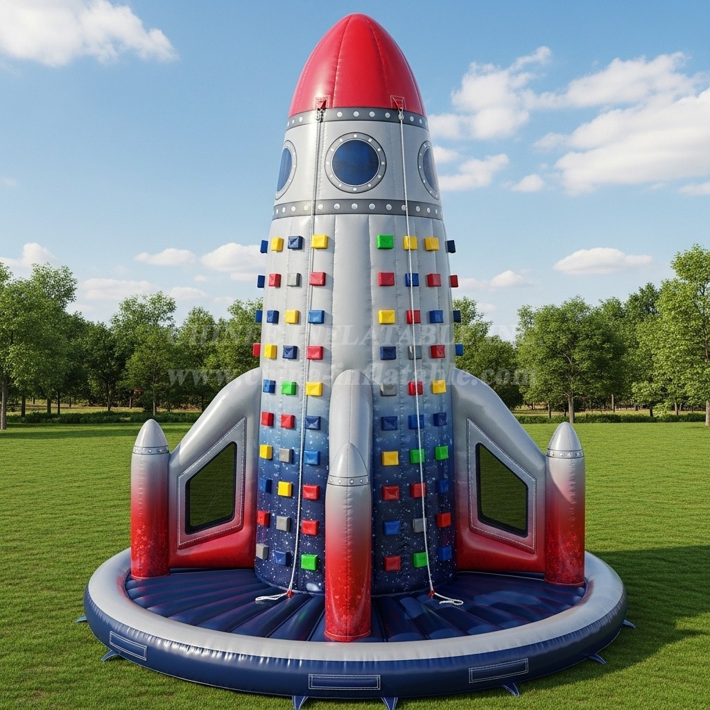 T11-4683 Rocket Theme Inflatable Climbing Wall