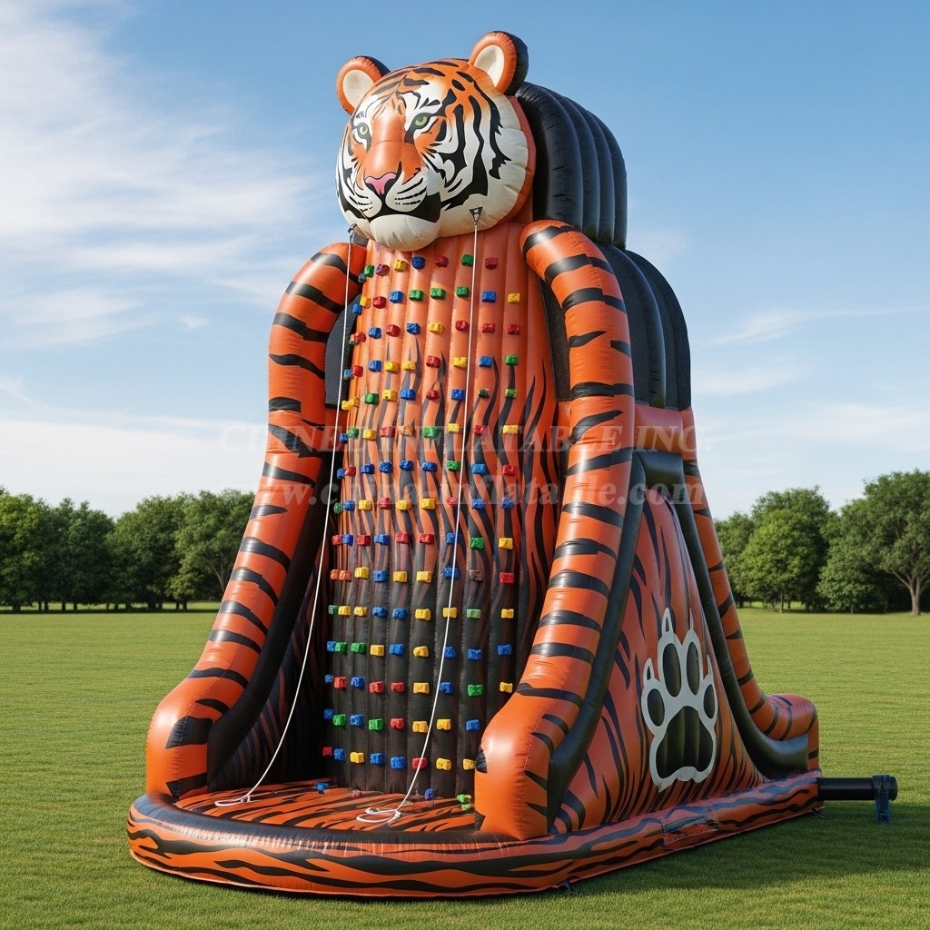 T11-4704 Tiger Theme Inflatable Climbing Wall