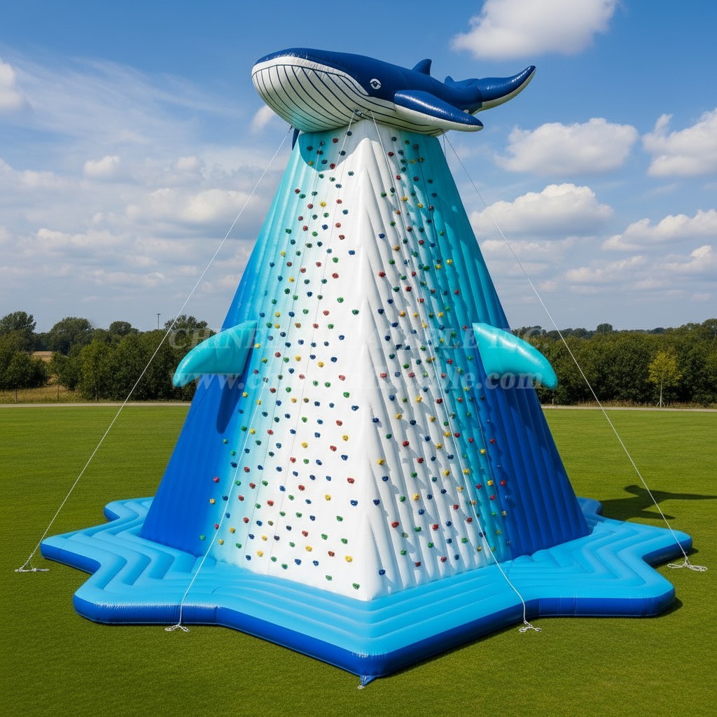 T11-4728 Whale Theme Inflatable Climbing Wall